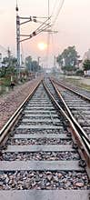 Nature image of sunset with Railway track.