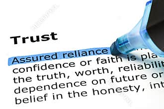 Trust with blue marker