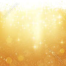 Golden Christmas background with stars and lights