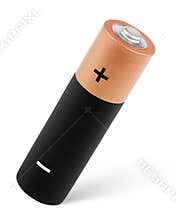 AA battery on white