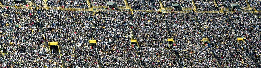 Crowd, Fans, and People in Sports Stadium, Banner