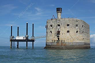 The fortress of Fort Boyard on the Atlantic coast in Charente Maritime