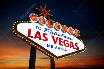 Las Vegas Sign at sunset