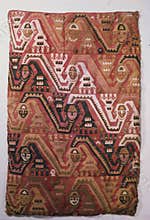 Mantles, textile Paracas Nazca Peru, culture with great weavers from the year 700 BC -200 AD with mythological figures embroidered