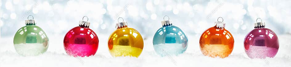 Beautiful shiny Christmas ball banner