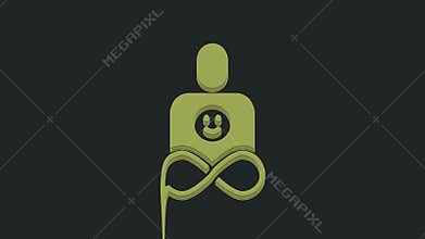 Green Friends forever icon isolated on black background. Everlasting friendship concept. 4K Video motion graphic