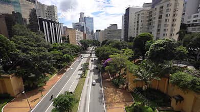 SAO PAULO, BRAZIL - MARCH 5, 2023: 9 de Julho viewpoint in Sao Paulo, Brazil