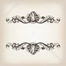 Vintage border frame calligraphy engraving baroque vector
