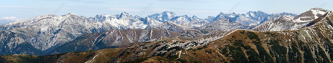 Panoramic view of Rohace, West Tatra mountains