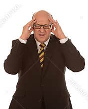 Stressed mature businessman