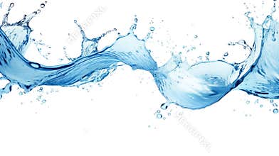 Water splash isolated on white background, transparent PNG