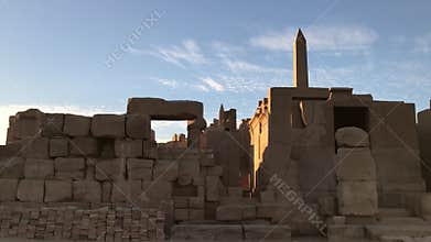 Sunset at Karnak Temple in Luxor, Egypt.
