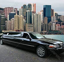 Black limousine in Hong Kong