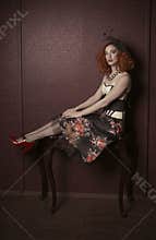 Woman in vintage look