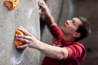 Rock climbing indoors