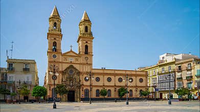 Church of San Antonio in San Antonio Square. Cadiz, Andalusia