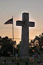 A Brick Cross in A Cemetery
