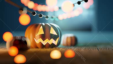 Halloween Fall Objects And Decorations Background