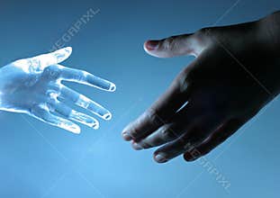 Human and artifical hand