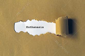 Euthanasia on white paper