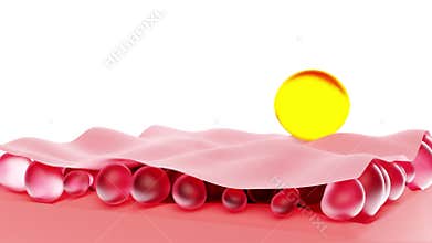 Background with close-up copy space of skin cells regenerating with oil.