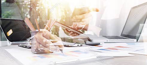 Business Consulting meeting working and brainstorming new business project finance investment concept