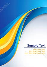 Clean abstract blue - orange waves business background