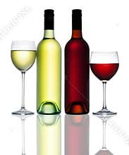 Red White Wine Bottle Glass