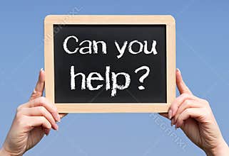 Can You Help Words on Chalkboard