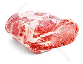 Raw pork meat isoleted on white