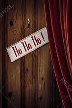Seasonal Holiday Sign With Curtain