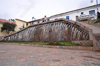 wather fountain Cusco, Peru Ordinary life in Plaza San Blas, Cusco Peru,