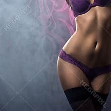 body of a young woman in erotic lingerie