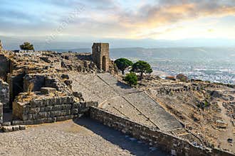Pergamon Ancient City Ruins in Bergama, Turkey