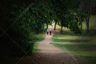 Elderly Couple Walking