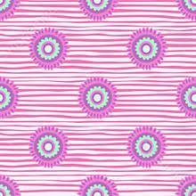 Abstract chamomile flower seamless pattern. Creative floral endless background