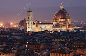 View on Florence Duomo at dusk