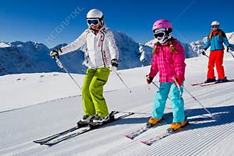 Skiing, ski lesson