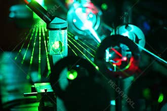 Movement of microparticles by beams of laser