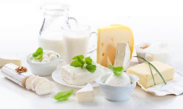 Assortment of dairy products