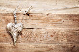 Beautiful rustic wooden heart