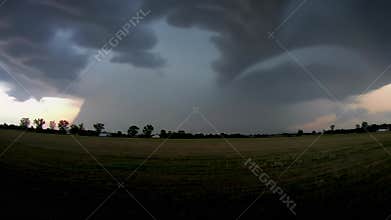 Supercell Storm Over Fields