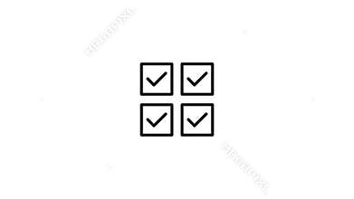 Checkmark icon with checkbox icon. Checkmark icon animation. Icon animation.