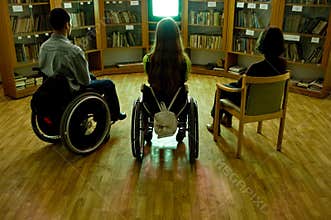 Handicapped in front of a TV