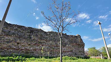 Ruins of Roman fortifications in town of Hisarya, Bulgaria