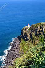 Lighthouse Farol da Ponta do Arnel, Nordeste, Island Sao Miguel, Azores, Portugal, Europe