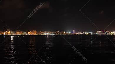A Time-lapse Recording Taken From a Ship as it Departs Las Palmas, Spain