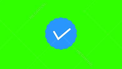 Tick (Checkmark) Animation on Green Screen Background Approval & Success Symbol