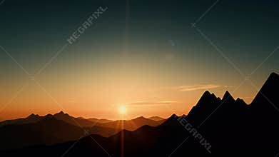 Mountain Sunset Silhouette