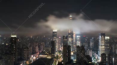 Nighttime Cityscape in the Clouds